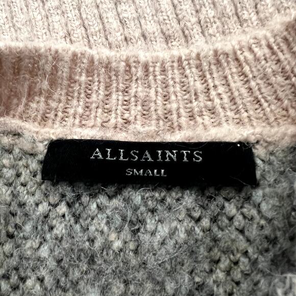 AllSaints Wool Alpaca Blend Crewneck Aurora Leopard Print Sweater Size small - Picture 5 of 6